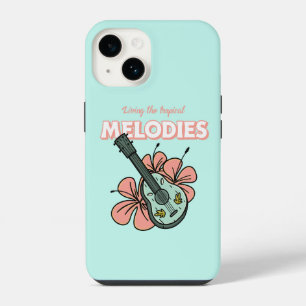 Coque Pour iPhone 14 Mélodies tropicales Ukulele Floral Art