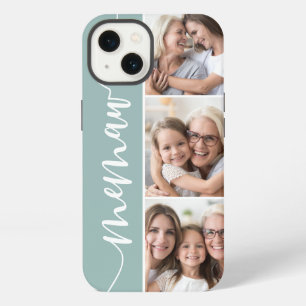 Etui iPhone 13 Memaw Script Grand-mère Photo Collage