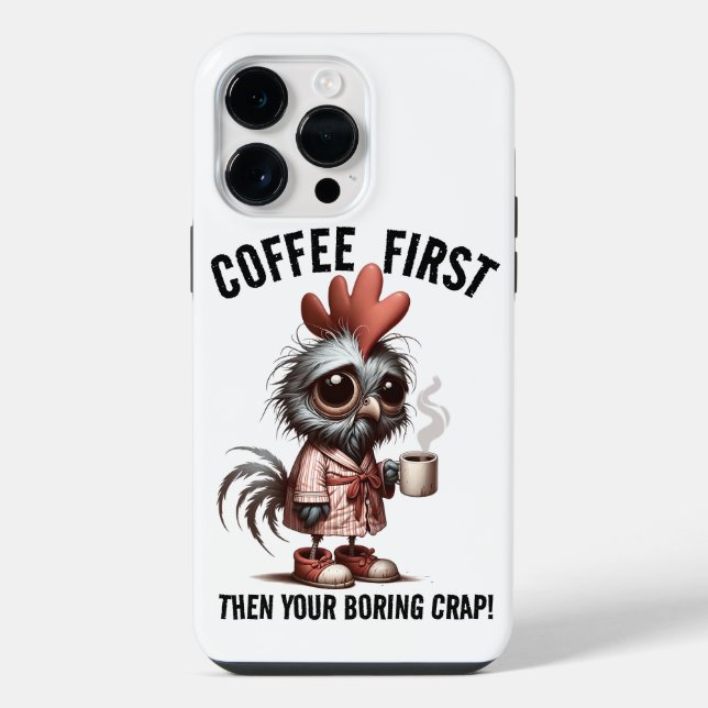 Coque iPhone Mème Café D'abord (Verso)
