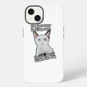 Etui iPhone 13 Mème de chat fâché drôle pour les personnes chatte