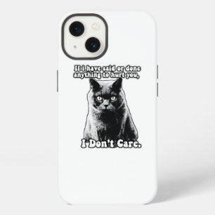 Etui iPhone 13 Mème drôle de chat grincheux pour les personnes et