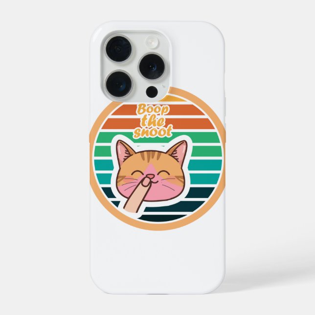 Coque iPhone Mème du Chat au Coucher de Soleil Rétro Boop Le Mu (Verso)