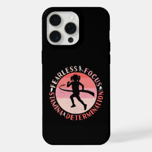 Coque iPhone 15 Pro Max Mentalité de course pour filles - Coureuse intrépi