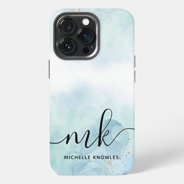 Coque iPhone Menthe et bleu (Dos)