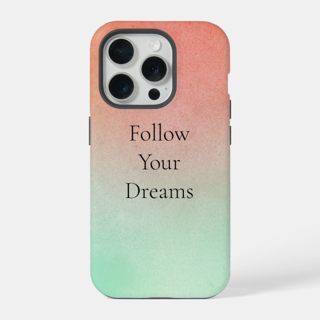Coque iPhone Menthe pêche orange  (Verso)