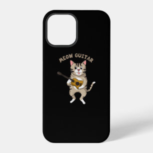 Coque iPhone 12 Pro Meow guitar cute Cat playing Guitar Funny Kitties
