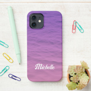 Coque iPhone 12 Mer Rose Et Violet Personnalisée