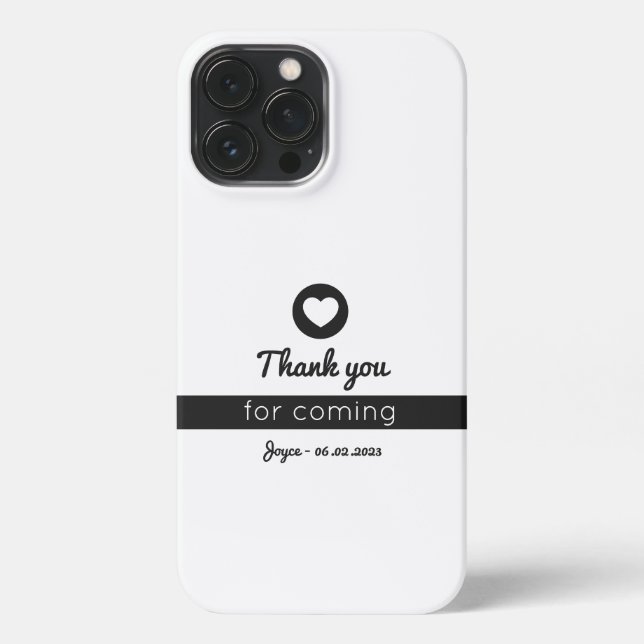 Coque iPhone Merci d'être venu Élégant Noir et Blanc (Verso)