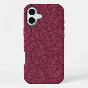 Coque iPhone 16 Plus Merlot Paisley
