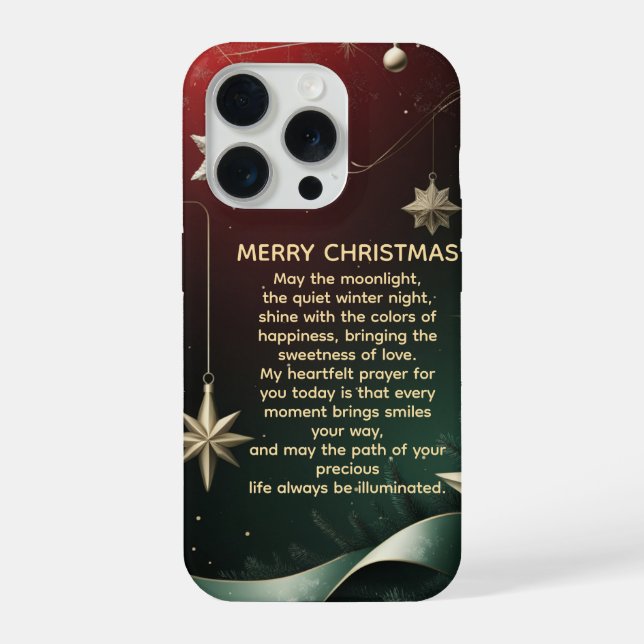 Coque iPhone Merry Christmas elegant Stars & Festive  (Verso)