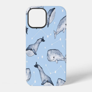 Coque iPhone 12 Merveilles de baleines : ciel étoilé aquarelle