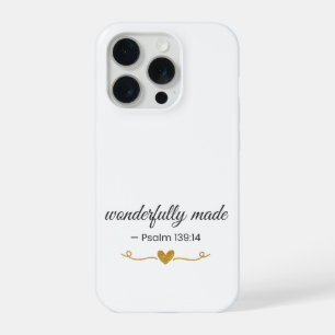 Coque iPhone 15 Pro Merveilleusement fait Psaume 139:14 Minimaliste Ch