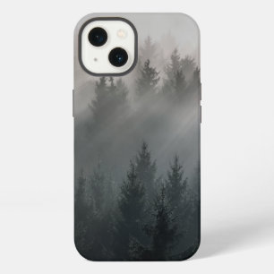 Etui iPhone 13 Merveilleuses montagnes de l'aube noir et blanc