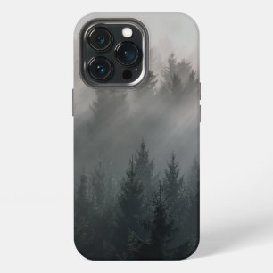 Etui iPhone 13 Pro Merveilleuses montagnes de l'aube noir et blanc