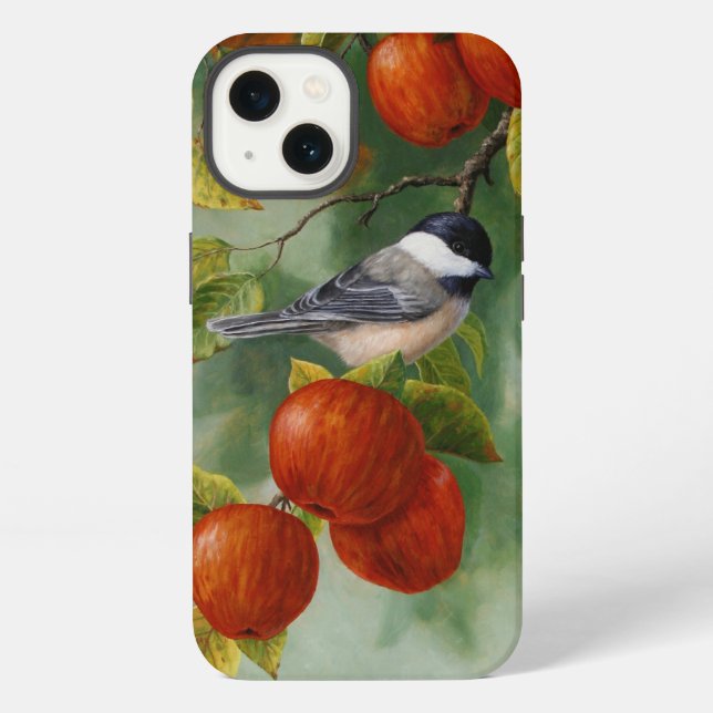 Coque iPhone Mésange et pommes (Verso)