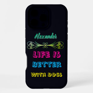 Coque iPhone 16 Pro Max Message vibreux pour les amoureux de les chiens !