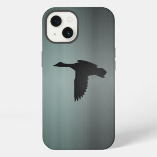 Etui iPhone 13 Métal brossé couleur fusil - Canard colvert en vol