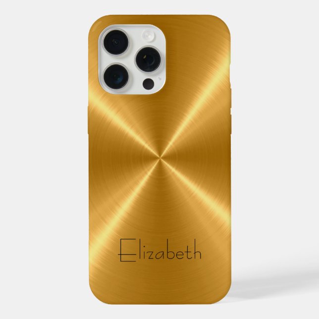 Coque iPhone Métal en acier inoxydable or (Verso)