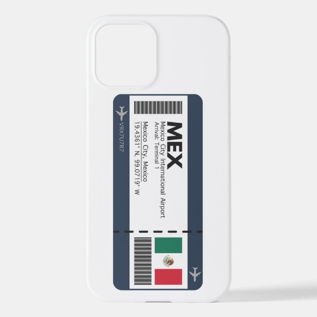 Coque iPhone MEX Mexico City Boarding Pass - billet d'aéroport (Verso)