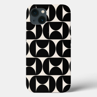 Etui iPhone 13 Mi-Siècle Moderne Motif Vintage Noir Et Blanc