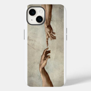 Coque Pour iPhone 14 Michelangelo donne création à Adam dieu