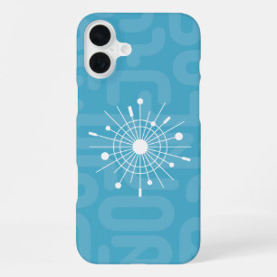 Coque iPhone 16 Plus Midcentury MOD Cool Yule Atomic Sputnik Noël