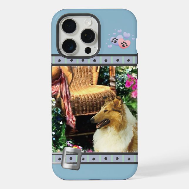 Coque iPhone Mignon Art Moderne de Colley Rough Bleu (Verso)