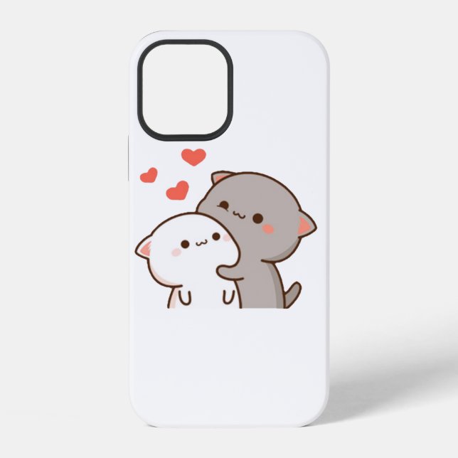 Coque iPhone Mignon Chat Mochi Peche (Verso)