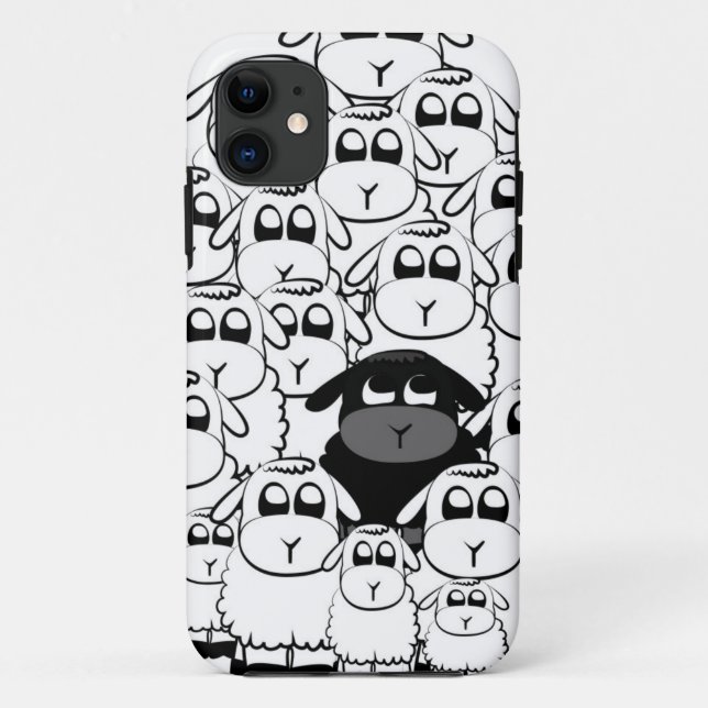 Coque iphone mignon de moutons noirs (Dos)