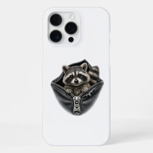 Coque iPhone 16 Pro Max Mignon étui de téléphone avec Raton Laveur 3D
