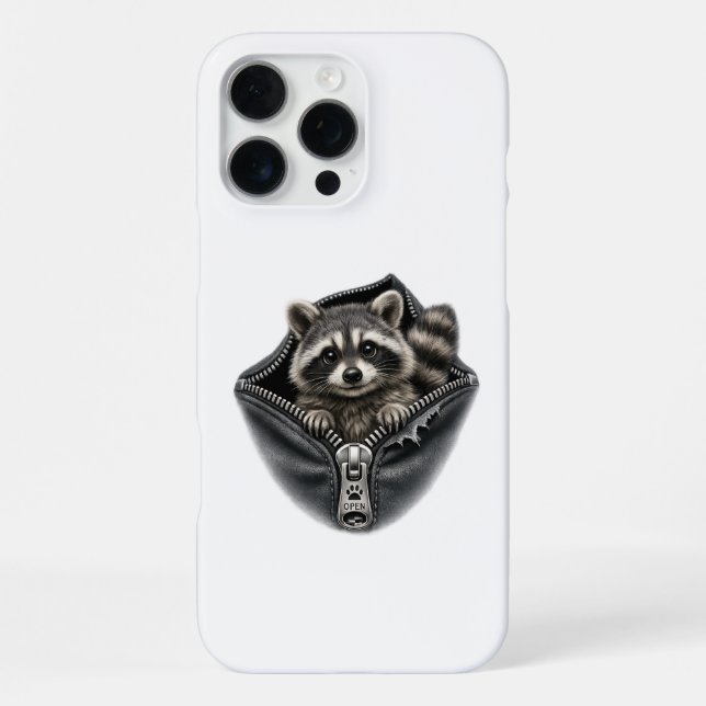 Coque iPhone Mignon étui de téléphone avec Raton Laveur 3D (Verso)