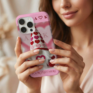 Coque iPhone 16 Pro Max Mignon Gnome de la Saint-Valentin au Crochet