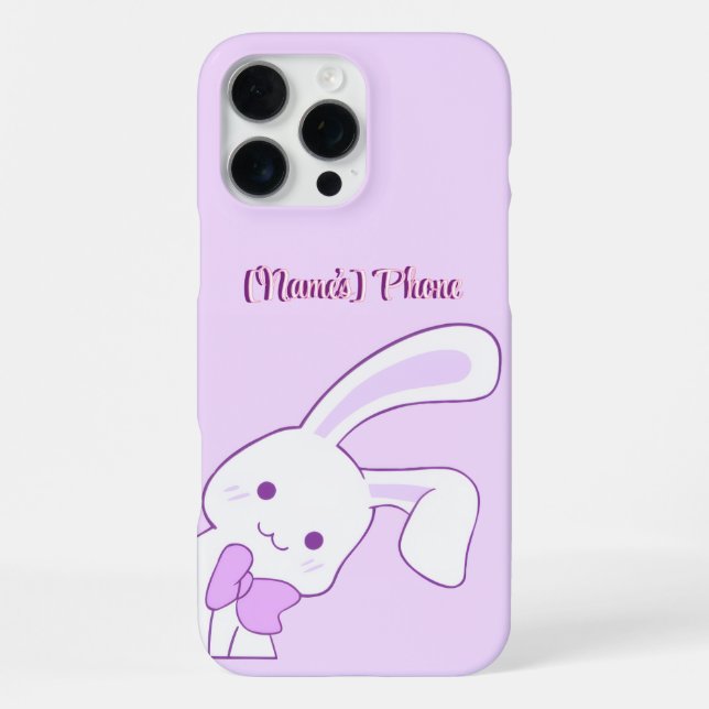 Coque iPhone Mignon Kawaii Pastel Violet Lapin Oreilles Tombant (Verso)