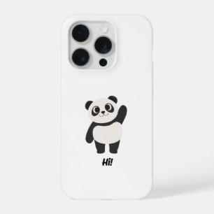 Coque iPhone 15 Pro Mignon panda agitant "Salut" Étui de téléphone de