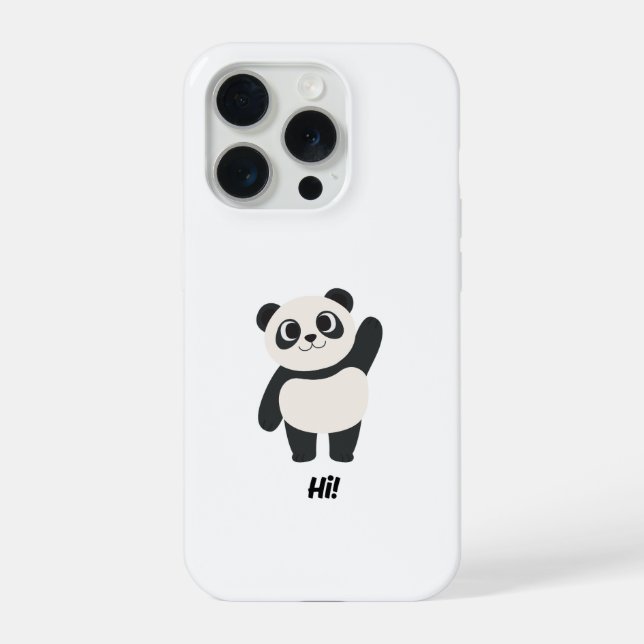 Coque iPhone Mignon panda agitant "Salut" Étui de téléphone de  (Verso)