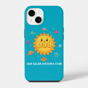 Coque Pour iPhone 14 Mignon Papa Système Solaire Étoile Espace Dessin A