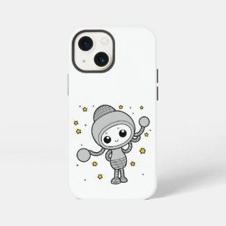 Etui iPhone 13 Mini Mignon petit alien souriant illustration de dessin