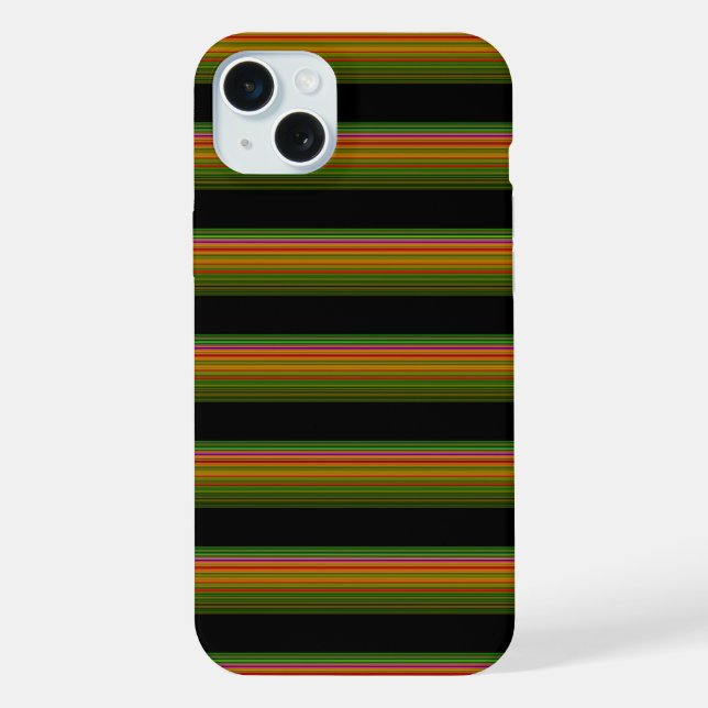 Coque iPhone Mignon rayé noir coloré (Verso)