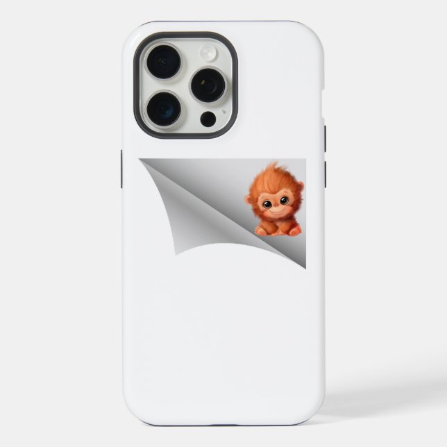 Coque iPhone mignon singe sous le patch (Verso)