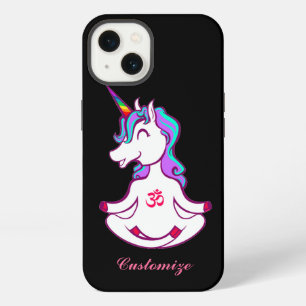 Etui iPhone 13 Mignonne Bébé Unicorn Zen Yoga Lotus Méditation