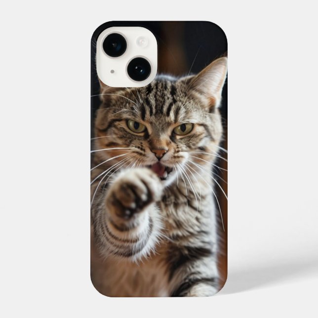 Coque iPhone Mignonne chatte lance un punch (Verso)