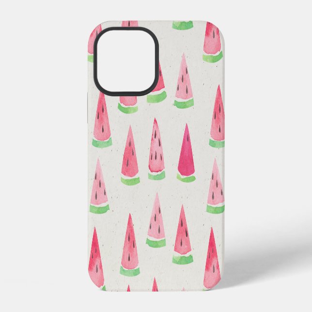 Coque iPhone Mignonne pastèque : motif d'aquarelle transparente (Verso)