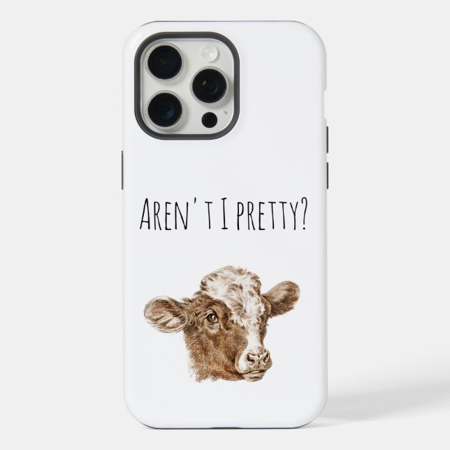 Coque iPhone Mignonne Tête de vache n'est-ce pas Plutôt ? Citer (Verso)