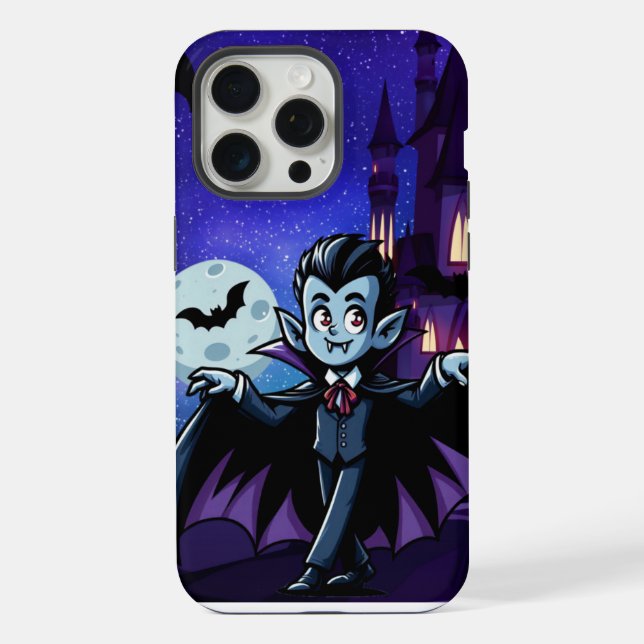 Coque iPhone Mignonne, whimsical Halloween vampire (Verso)