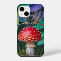Mignonnes libellules sur un champignon -