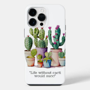Coque Pour Pour iPhone 14 Pro Max Mignons cactées aquarelle cactus succulentes en po