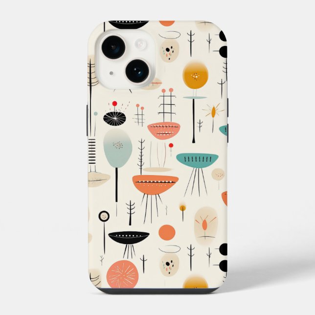 Coque iPhone Milieu du siècle abstrait (Verso)
