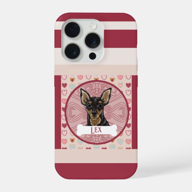 Coque iPhone Miniature Pinscher Heart iPhone 11 Pro Case  (Verso)