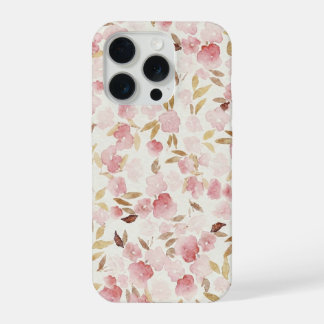 Coque iPhone 15 Pro Minimal Blush Floral Phone Case | Soft Watercolor 