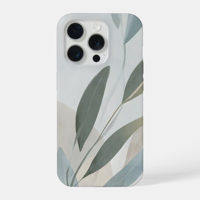 Coque iPhone Minimal Botanical Layers – Calm Neutral Abstract  (Verso)